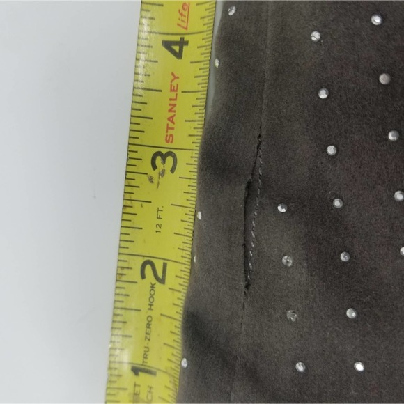 Gray Knee High Boots Rhinestone Slouchy Knee- High Boots Size 8 - Picture 8 of 8